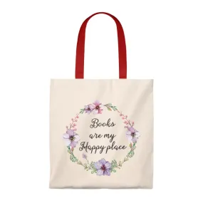 My Happy Place Floral Canvas Tote Bag - Vintage style