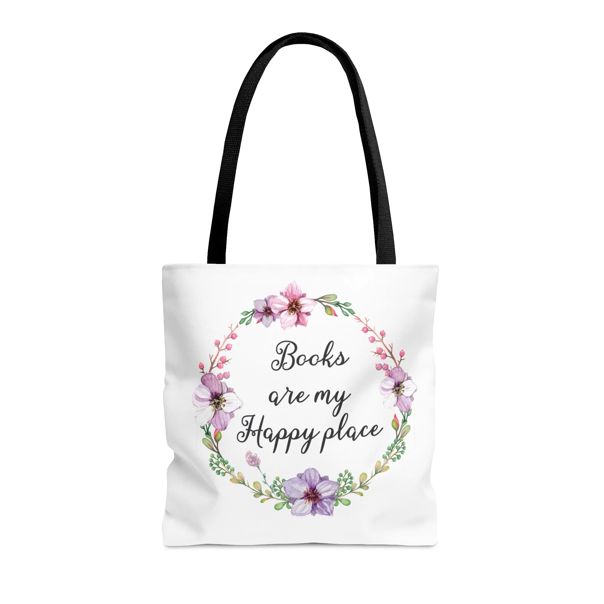 My Happy Place Floral Canvas Tote Bag