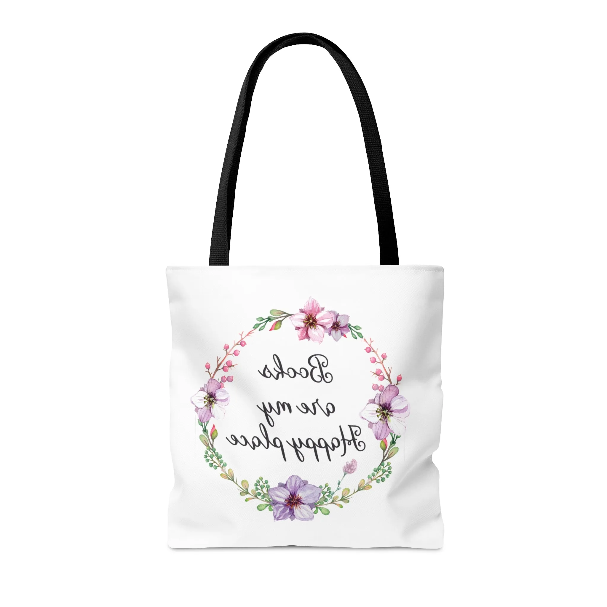 My Happy Place Floral Canvas Tote Bag