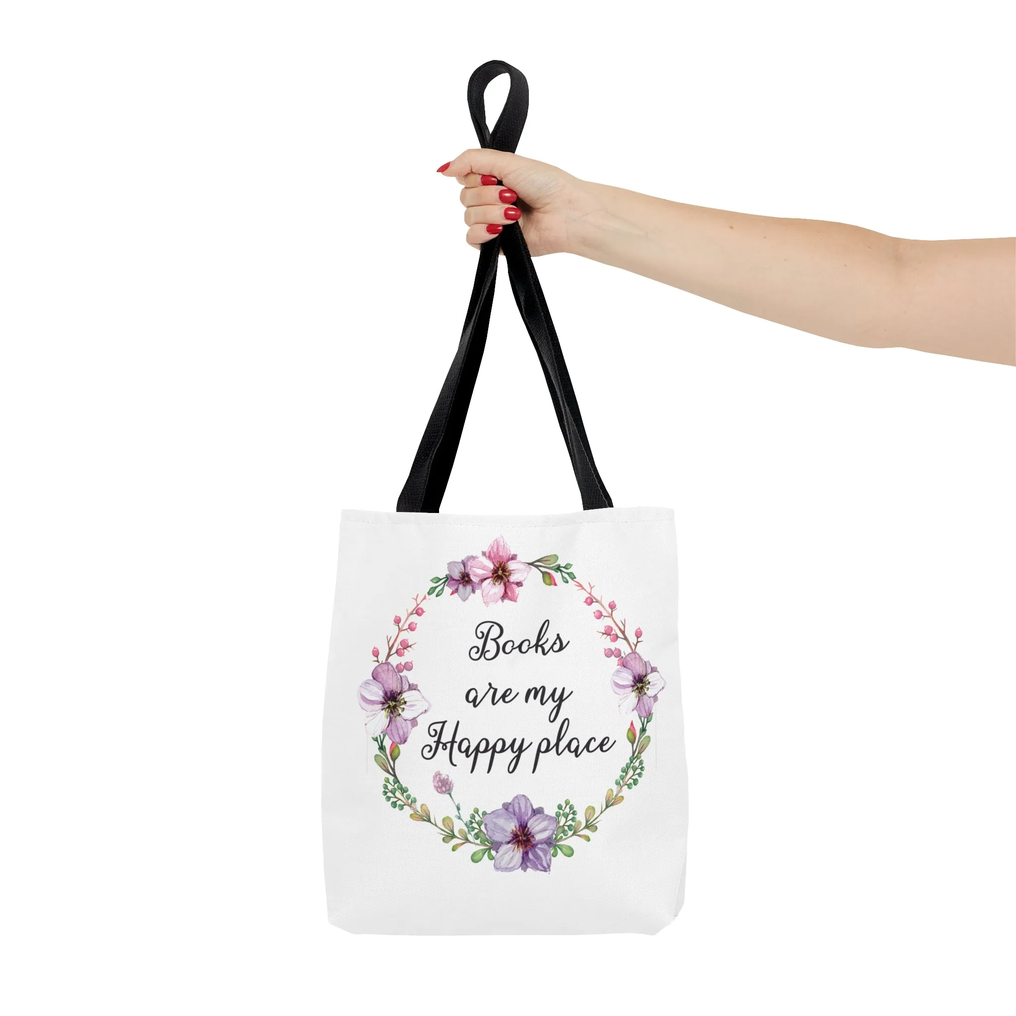 My Happy Place Floral Canvas Tote Bag