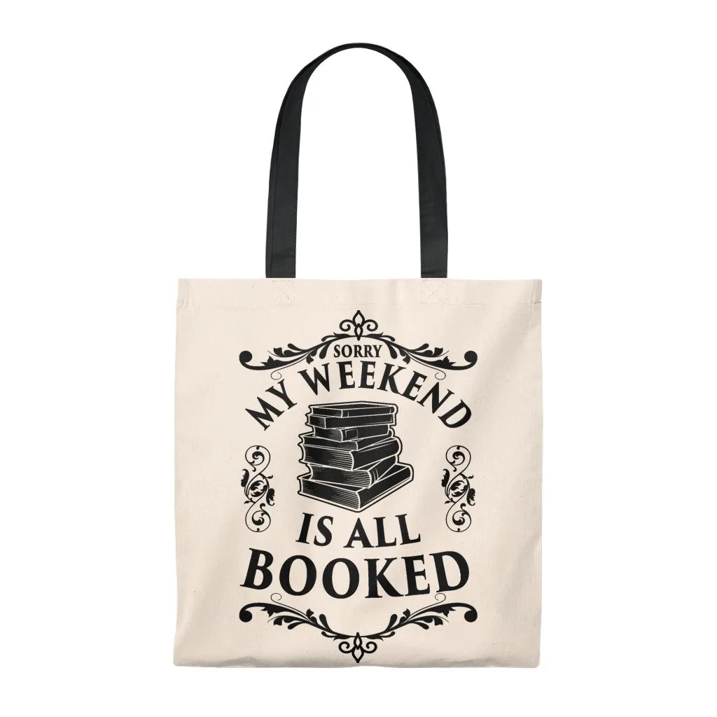 My Weekend Is All Booked Canvas Tote Bag - Vintage style