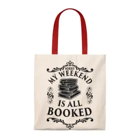 My Weekend Is All Booked Canvas Tote Bag - Vintage style