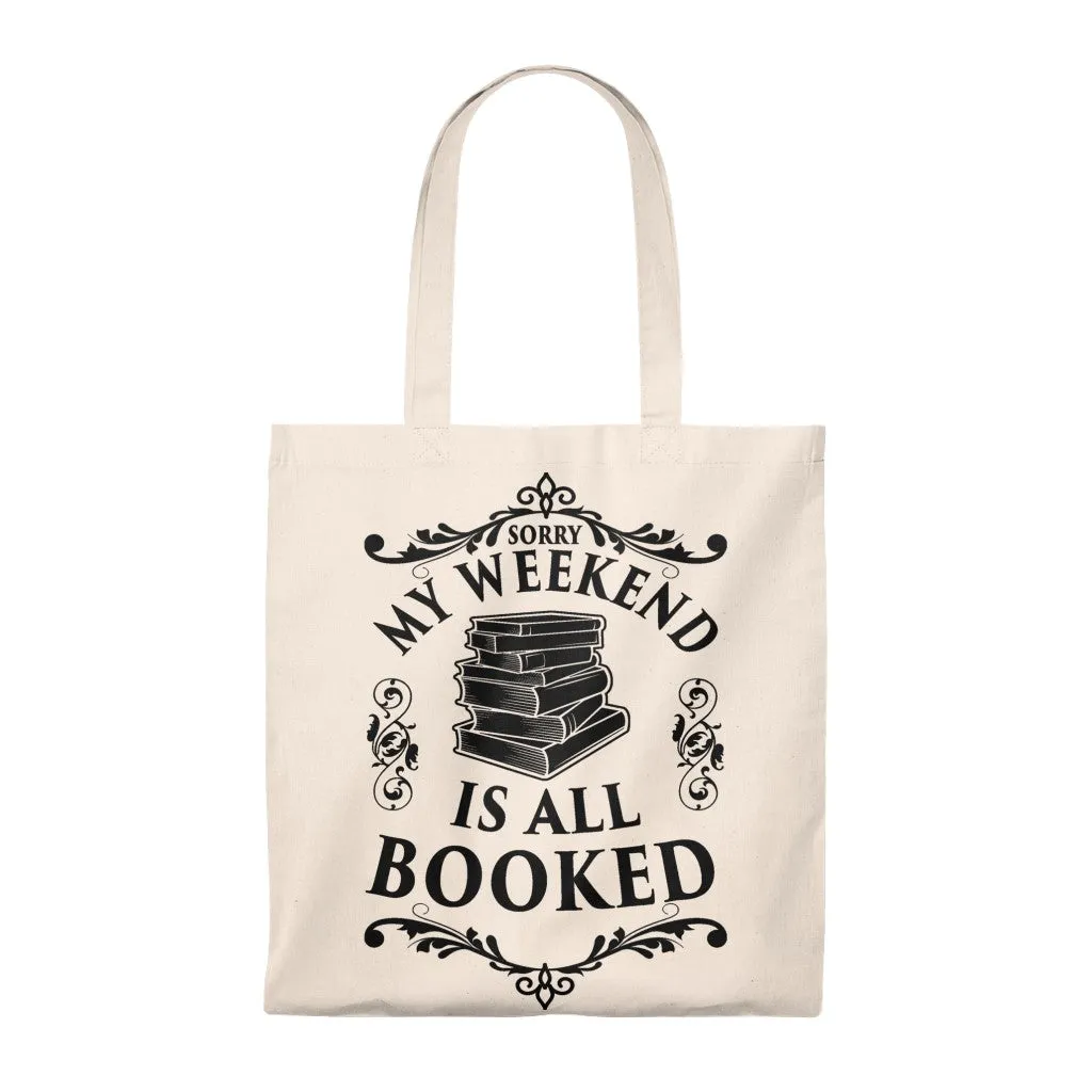 My Weekend Is All Booked Canvas Tote Bag - Vintage style