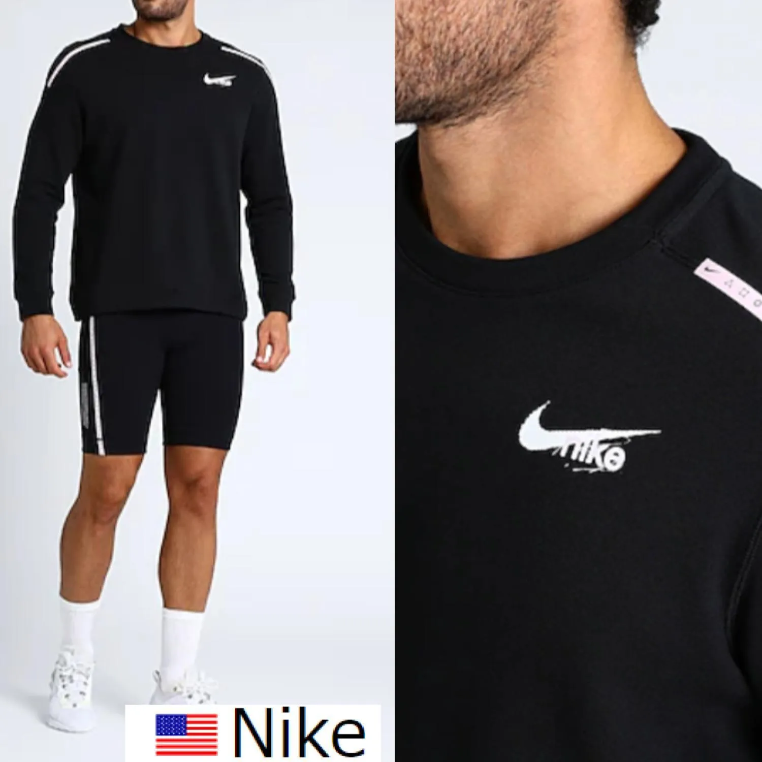 Nike  |U-Neck Collaboration Long Sleeves Cotton Logo Sweatshirts