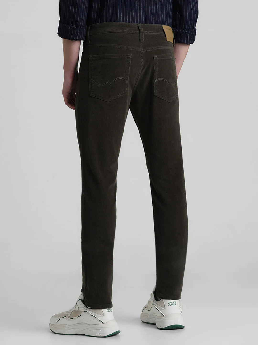 Olive Mid Rise Corduroy Pants