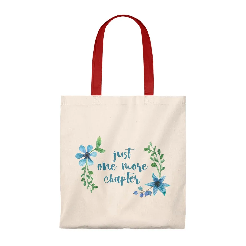 One More Chapter Floral Canvas Tote Bag - Vintage style