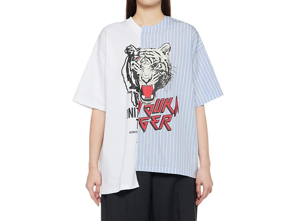 Onitsuka Tiger  |Crew Neck Pullovers Stripes Unisex Street Style Bi-color