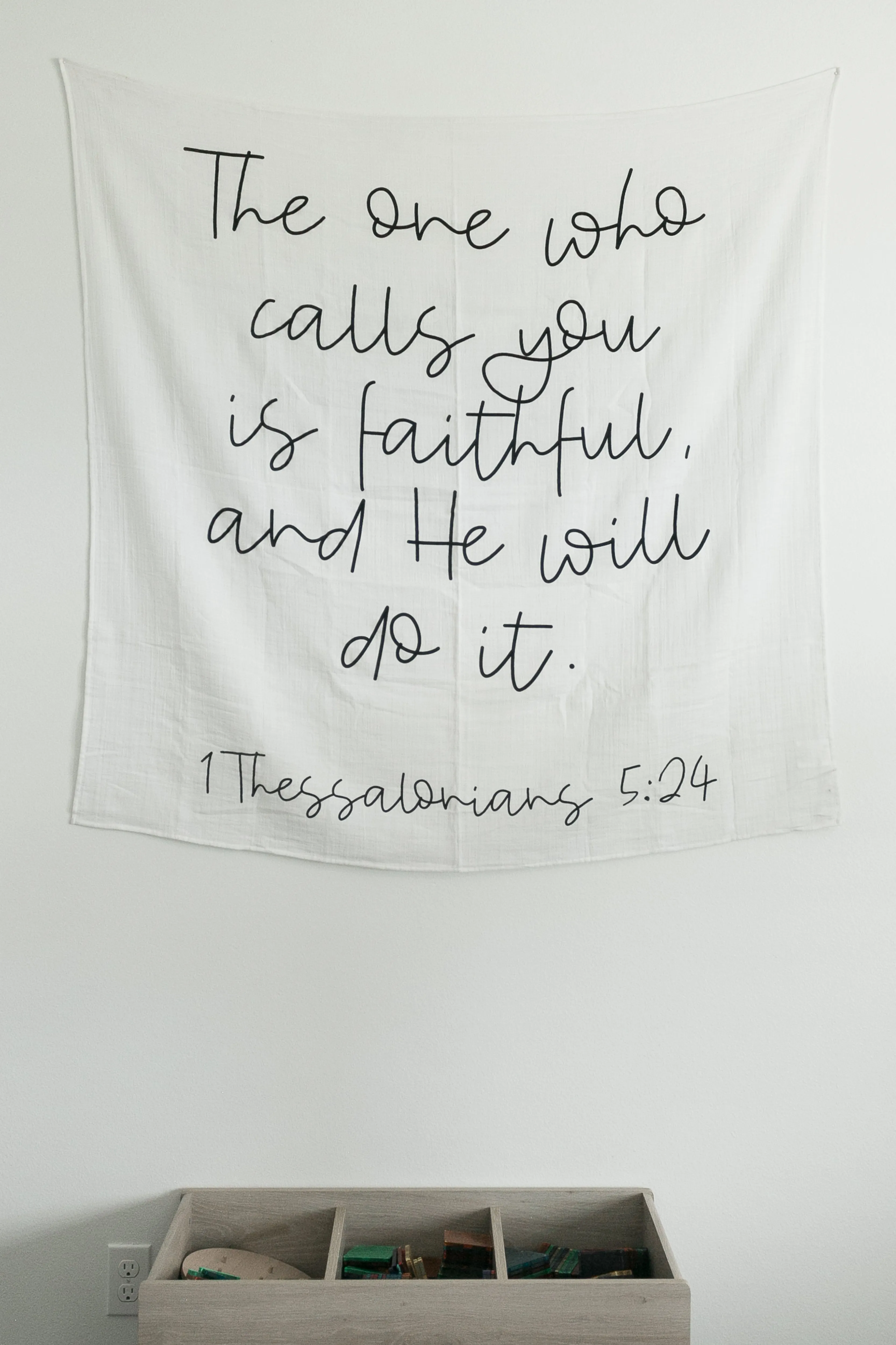 Organic Swaddle + Wall Art - 1 Thessalonians 5:24