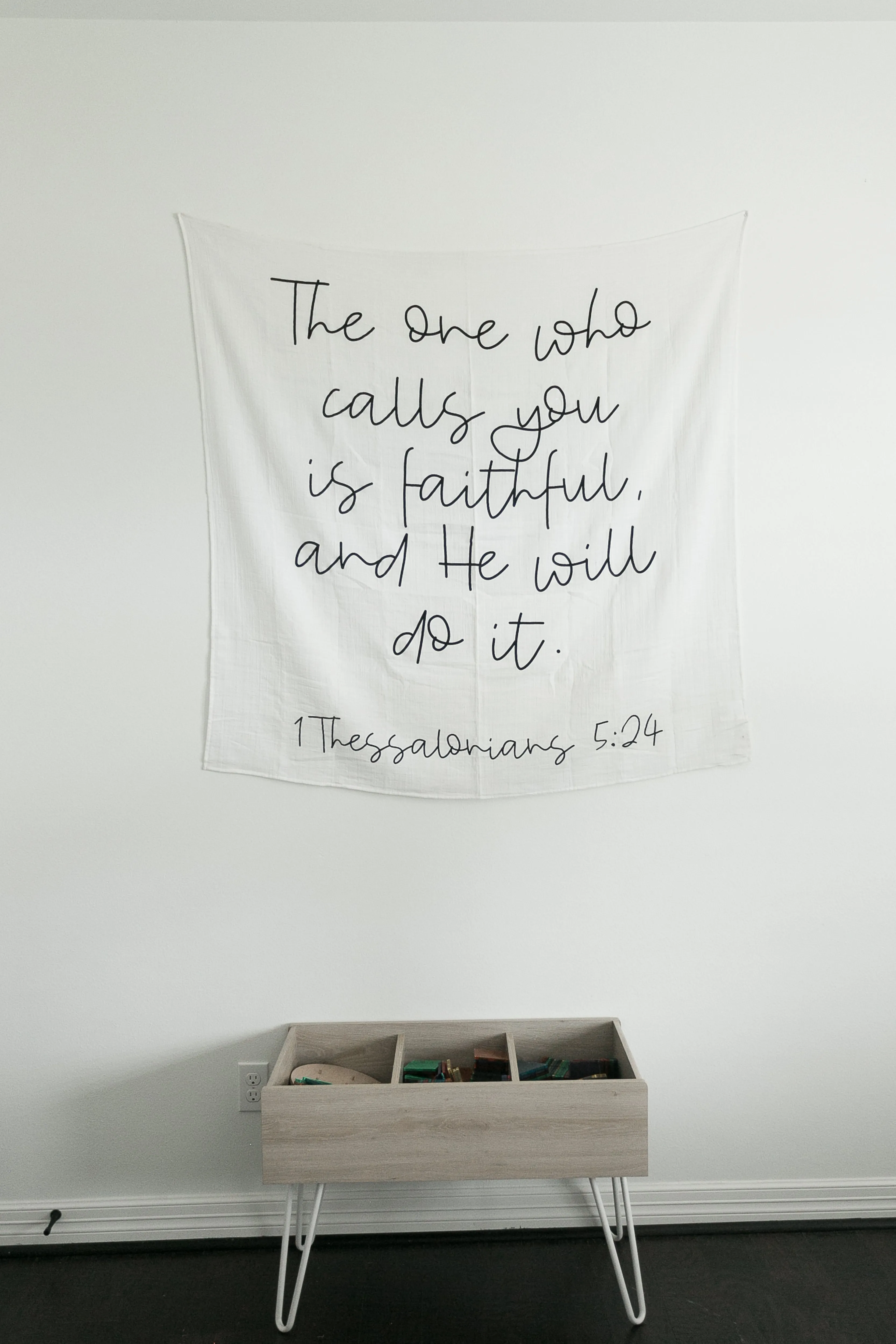 Organic Swaddle + Wall Art - 1 Thessalonians 5:24