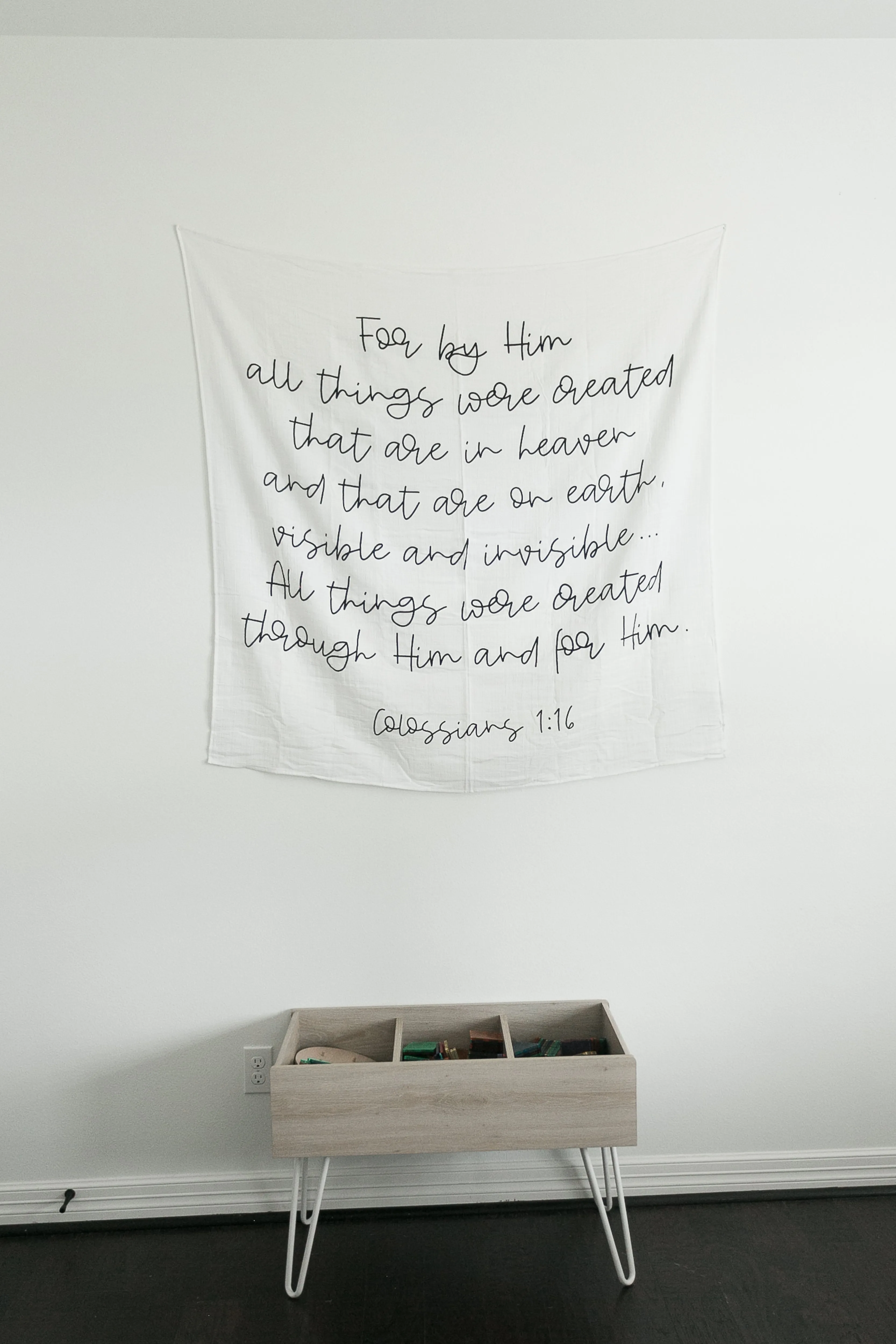 Organic Swaddle + Wall Art - Colossians 1:16