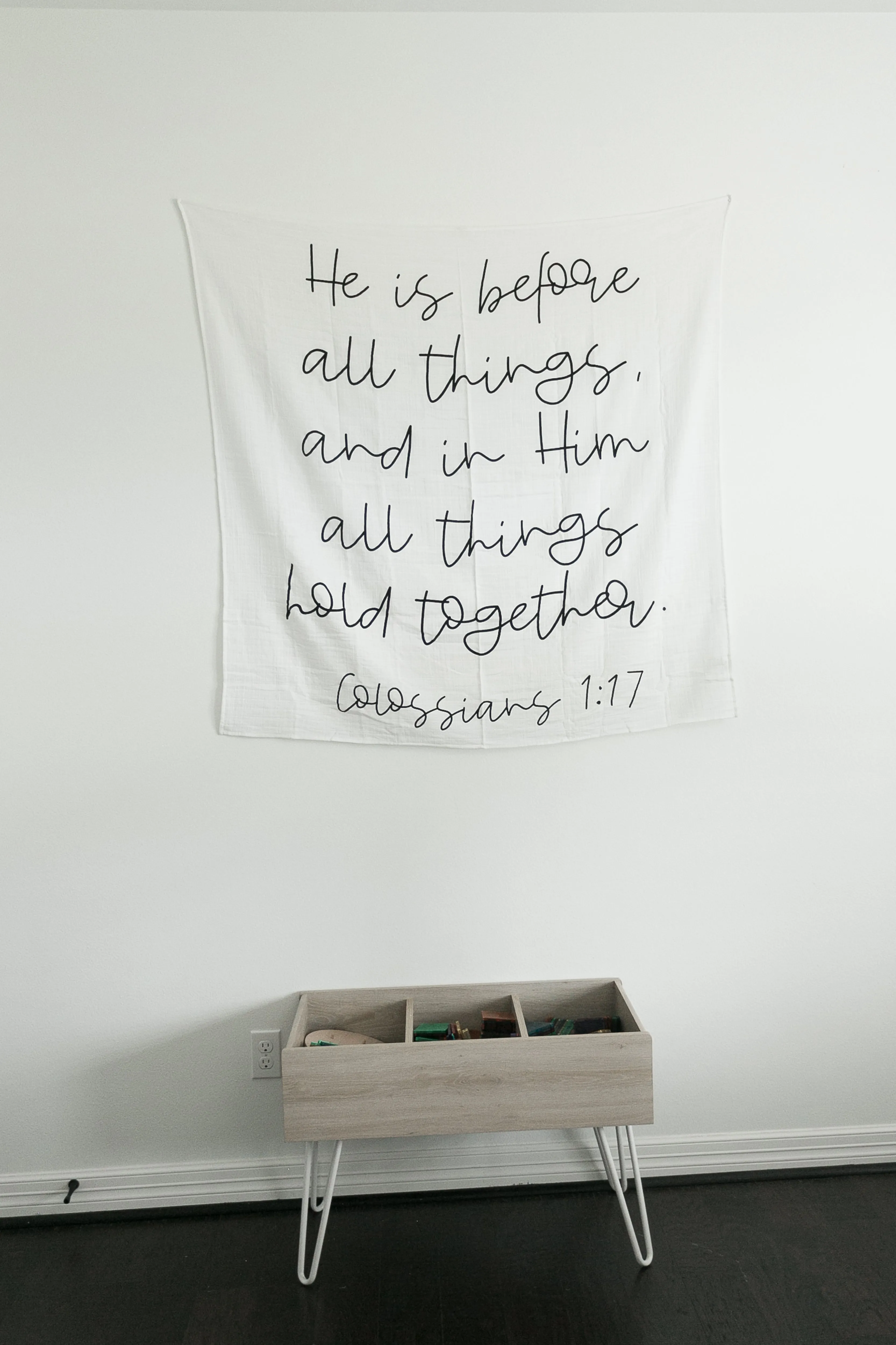 Organic Swaddle + Wall Art - Colossians 1:17