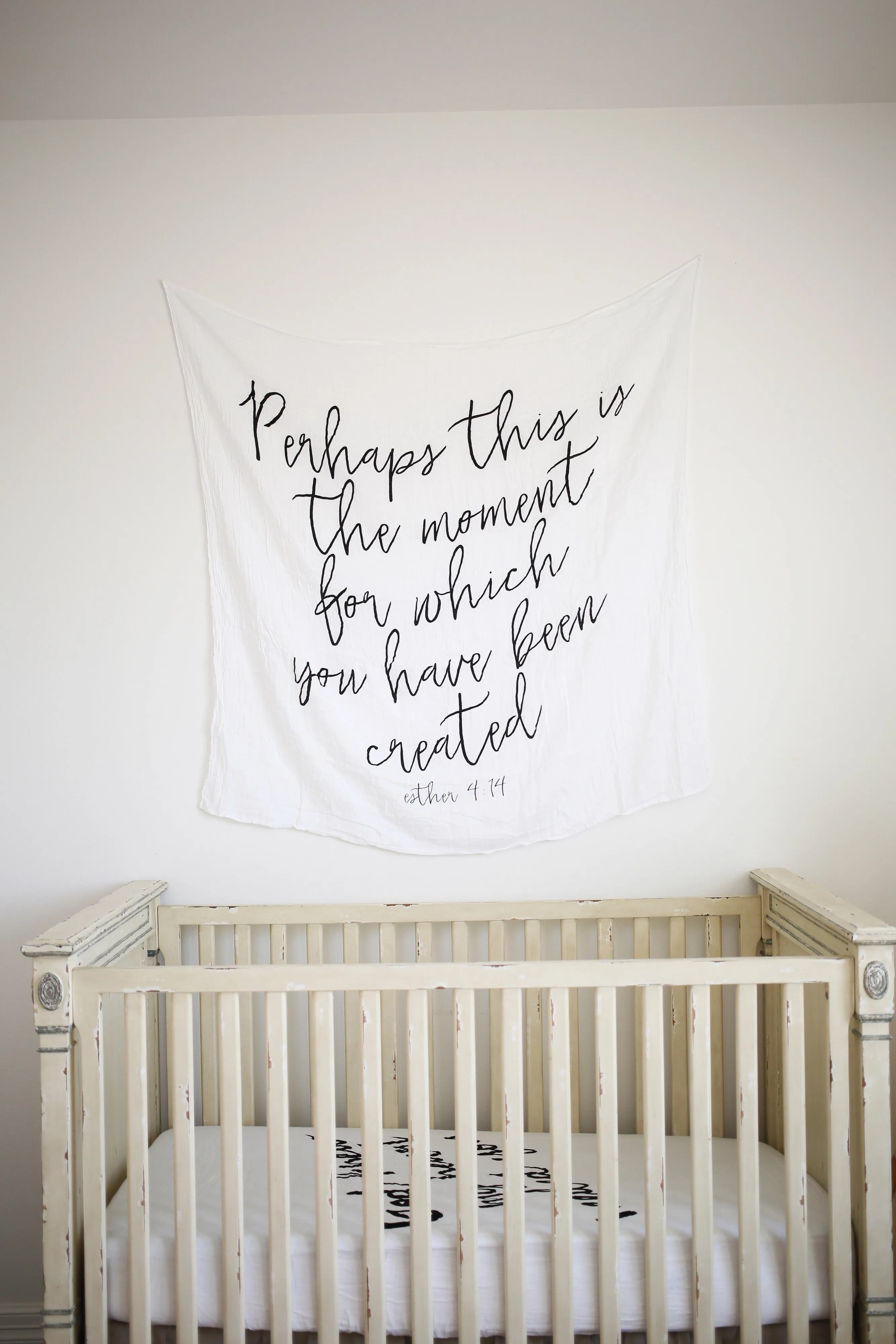 Organic Swaddle + Wall Art - Esther 4:14