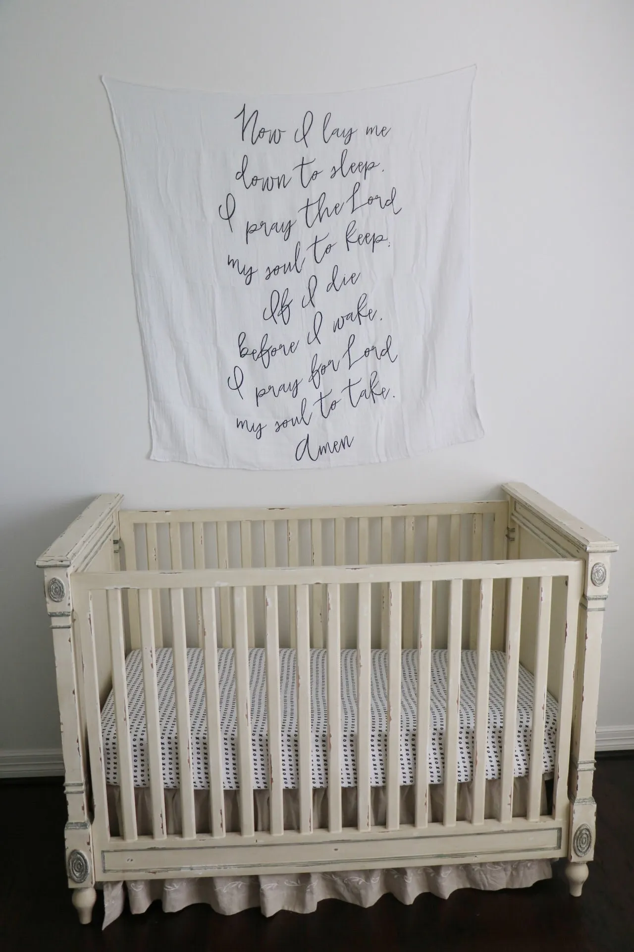 Organic Swaddle + Wall Art -  Now I lay me prayer (original version)