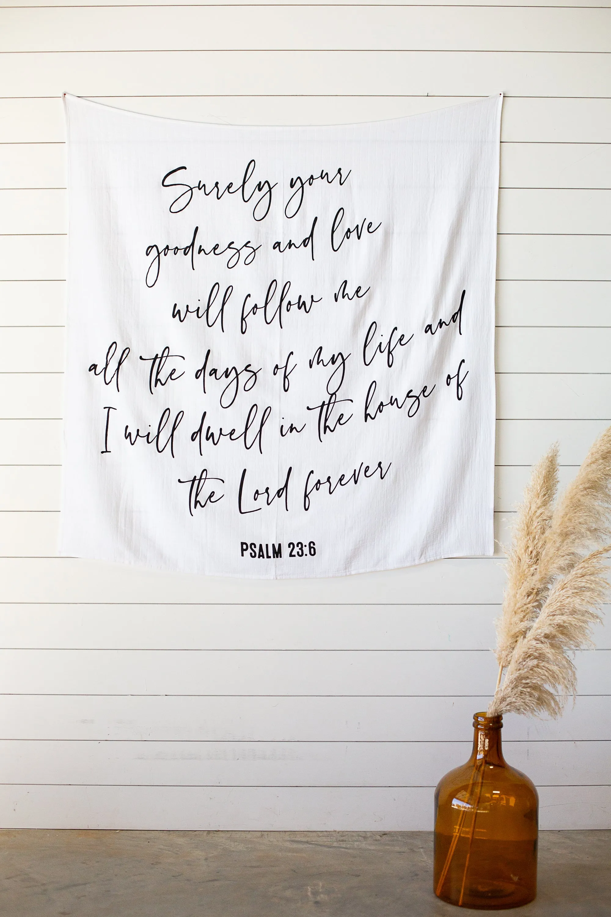 Organic Swaddle + Wall Art - Psalm 23:6