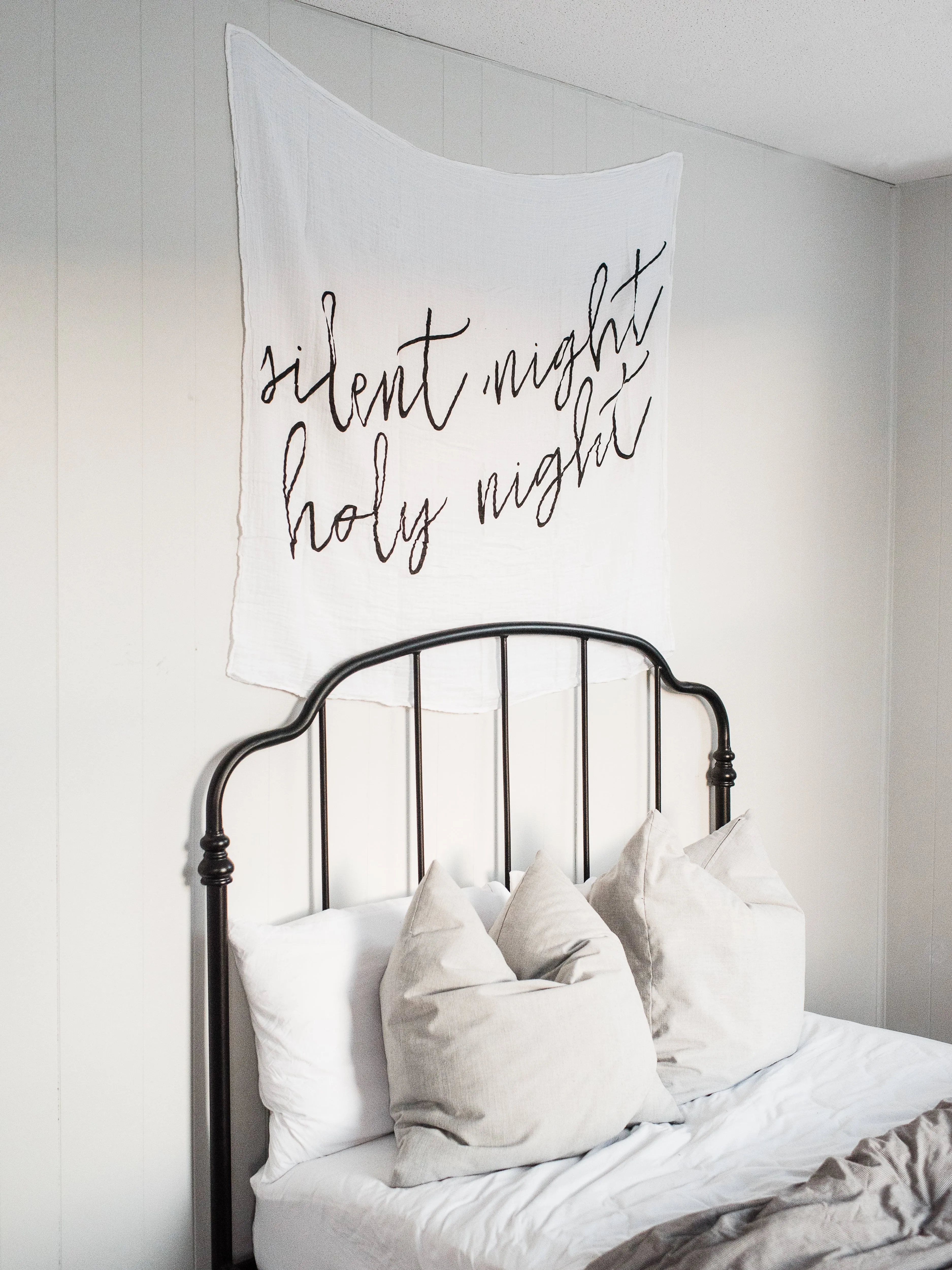 Organic Swaddle + Wall Art -  Silent night holy night