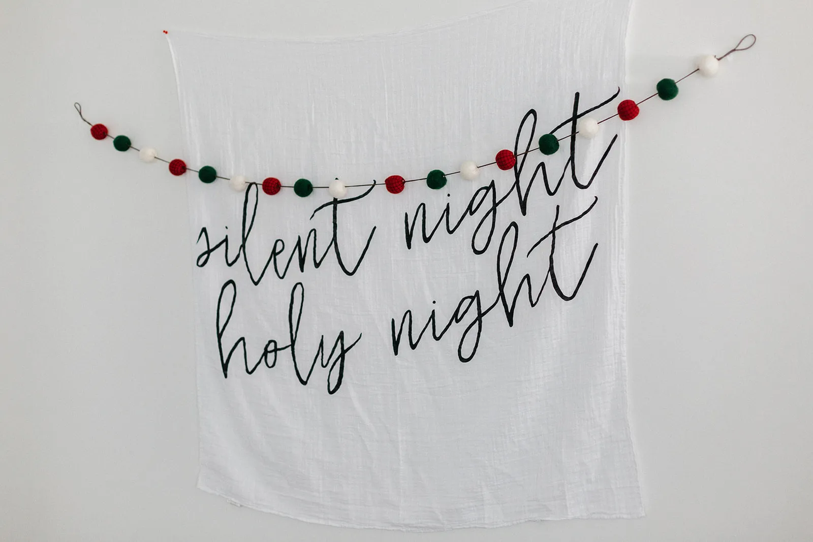 Organic Swaddle + Wall Art -  Silent night holy night