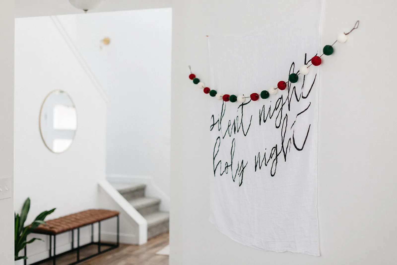 Organic Swaddle + Wall Art -  Silent night holy night