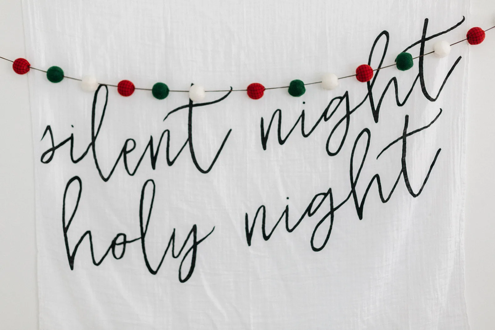 Organic Swaddle + Wall Art -  Silent night holy night