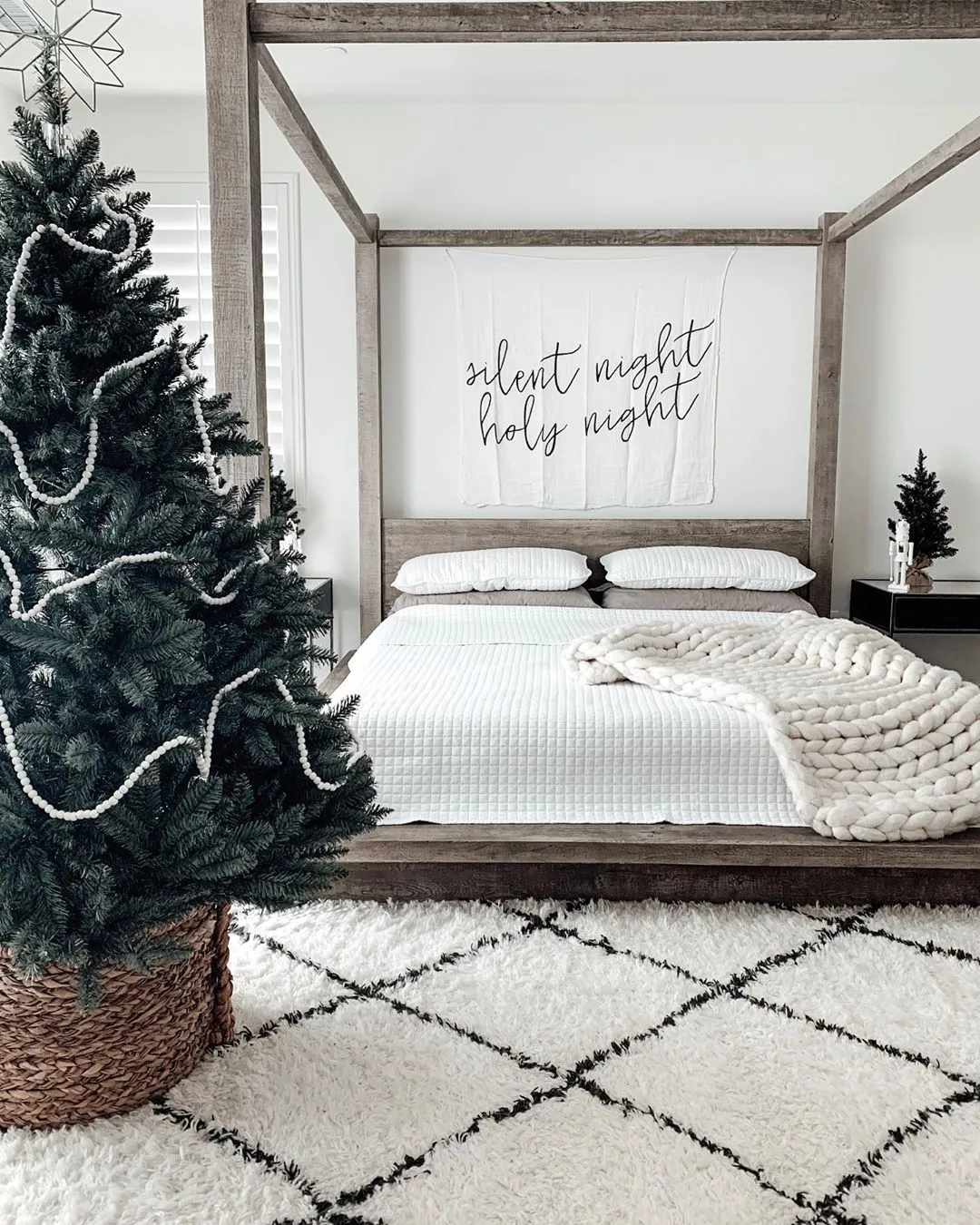 Organic Swaddle + Wall Art -  Silent night holy night