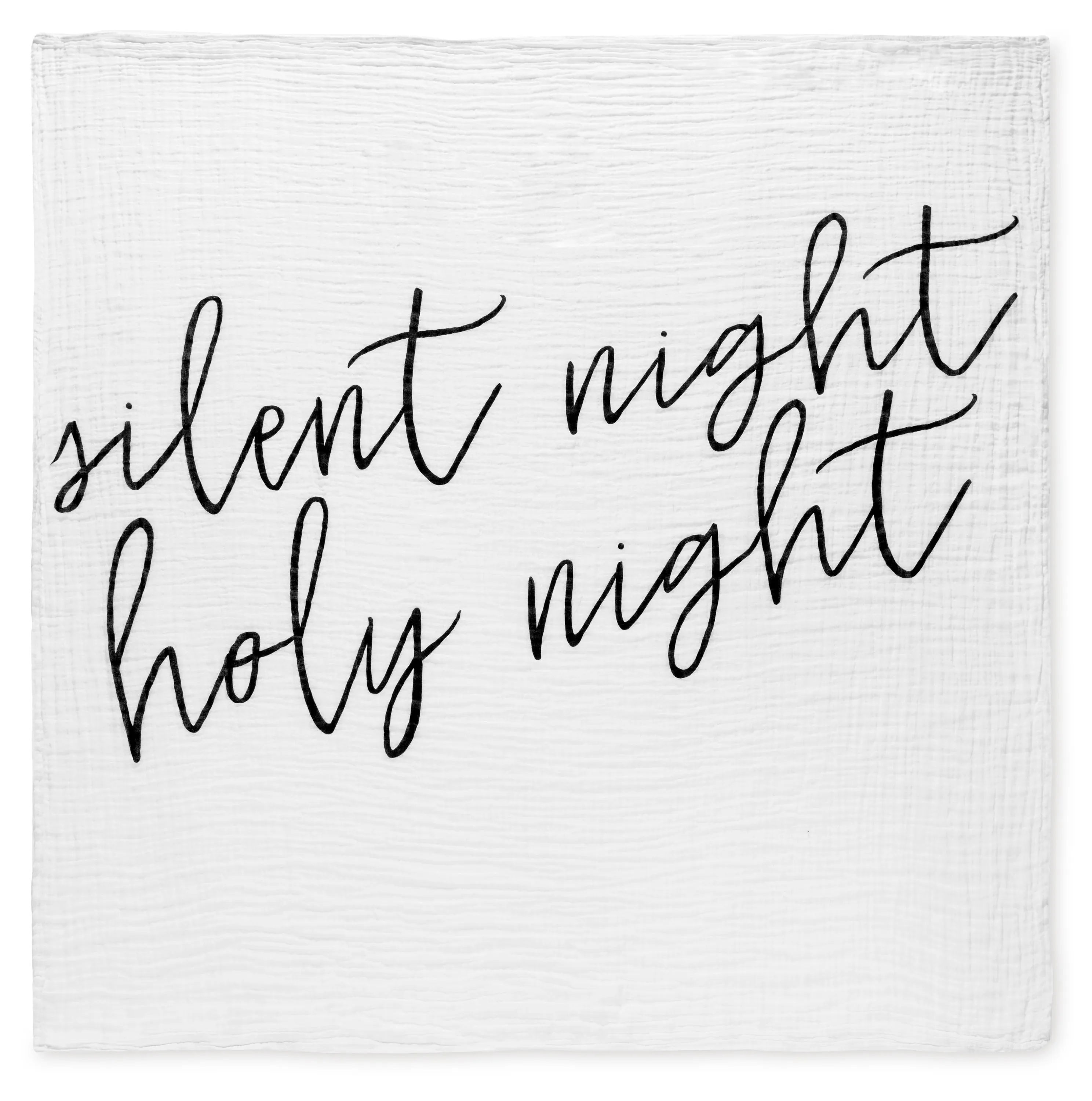 Organic Swaddle + Wall Art -  Silent night holy night