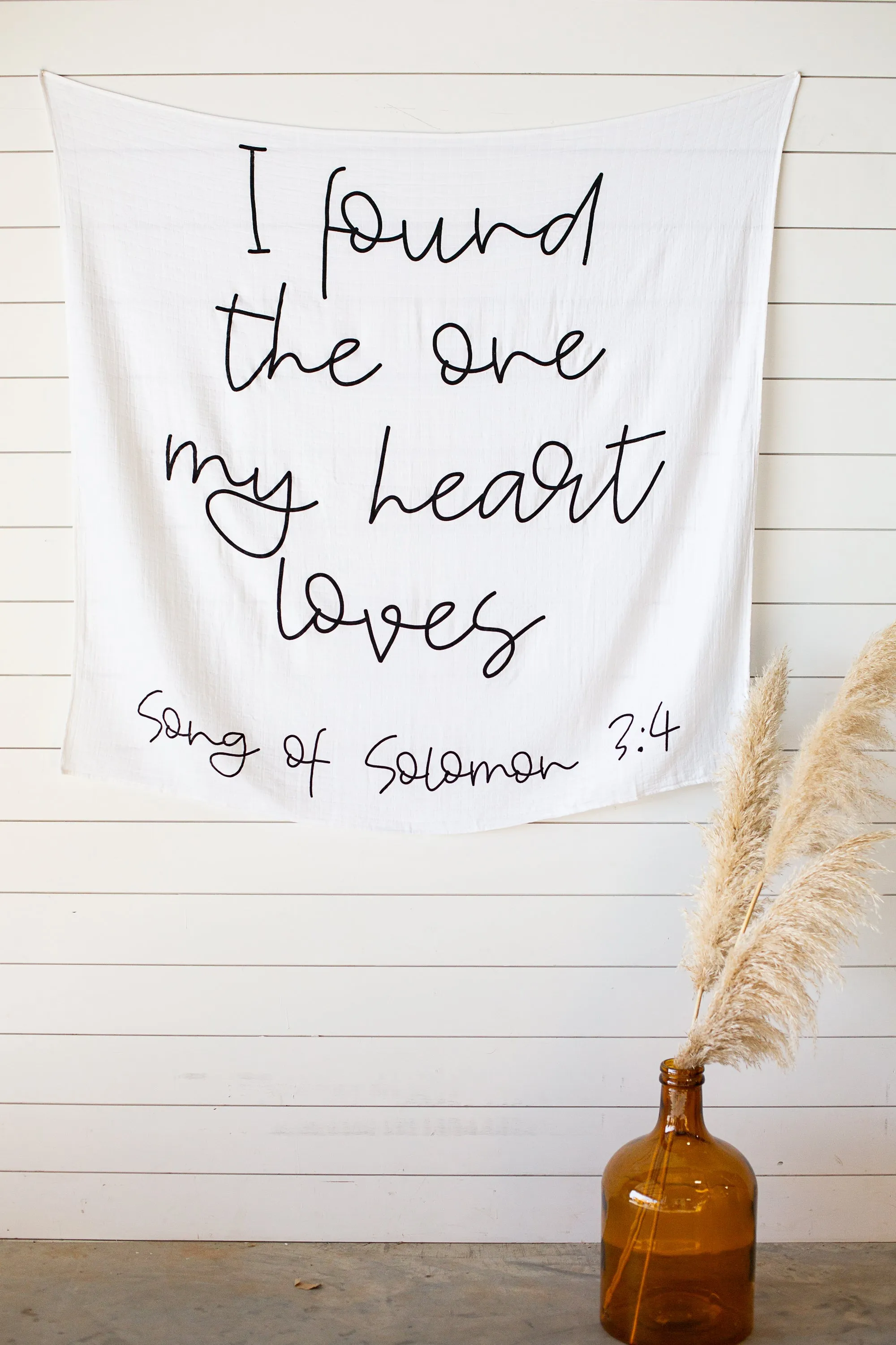 Organic Swaddle + Wall Art - Song of Solomon 3:4 I found the one my heart loves