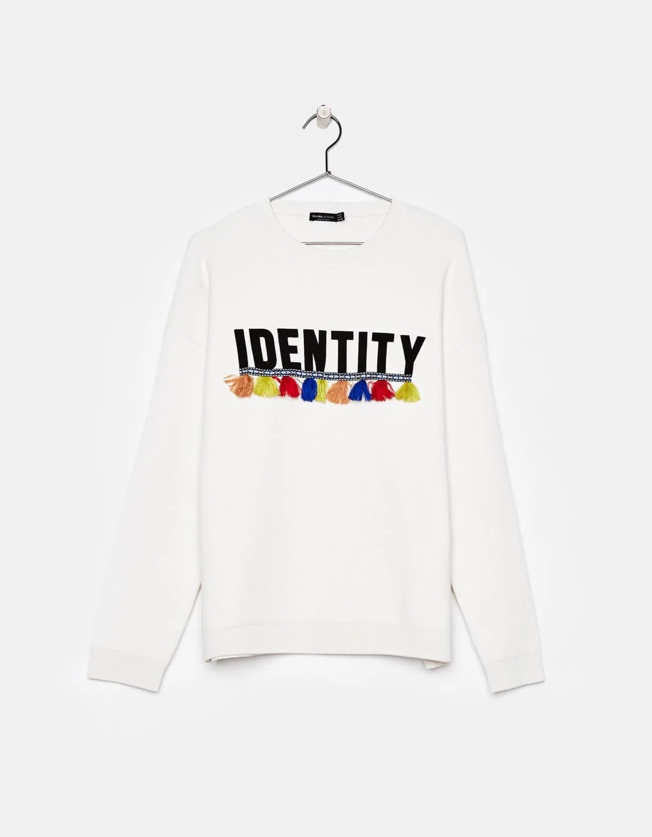 Oversized sweater with slogan