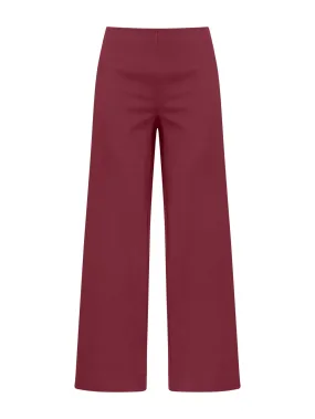 Pantalone ampio alla caviglia in Satin Power - Tibetan Red