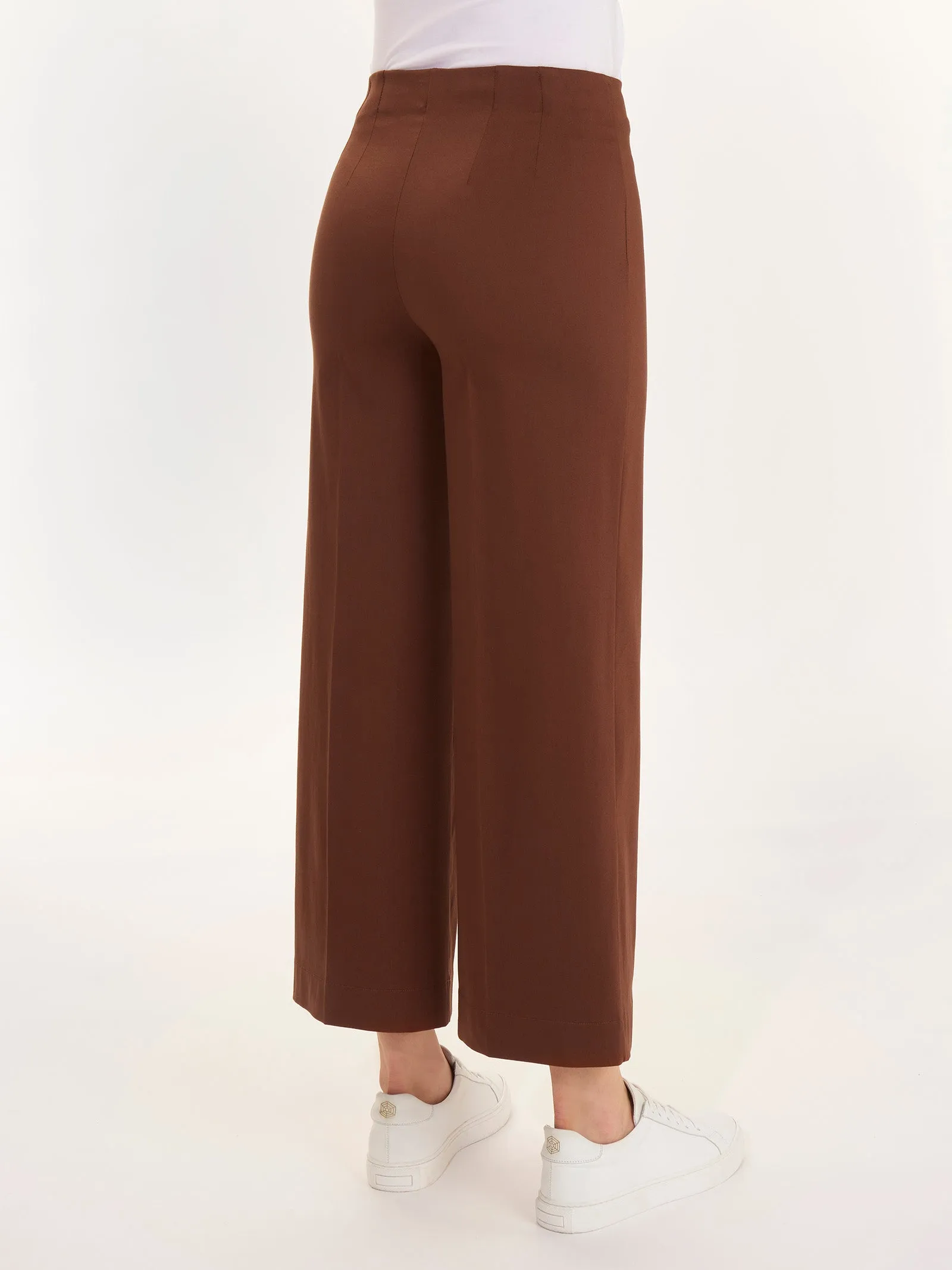 Pantalone ampio alla caviglia in Satin Power - Tibetan Red