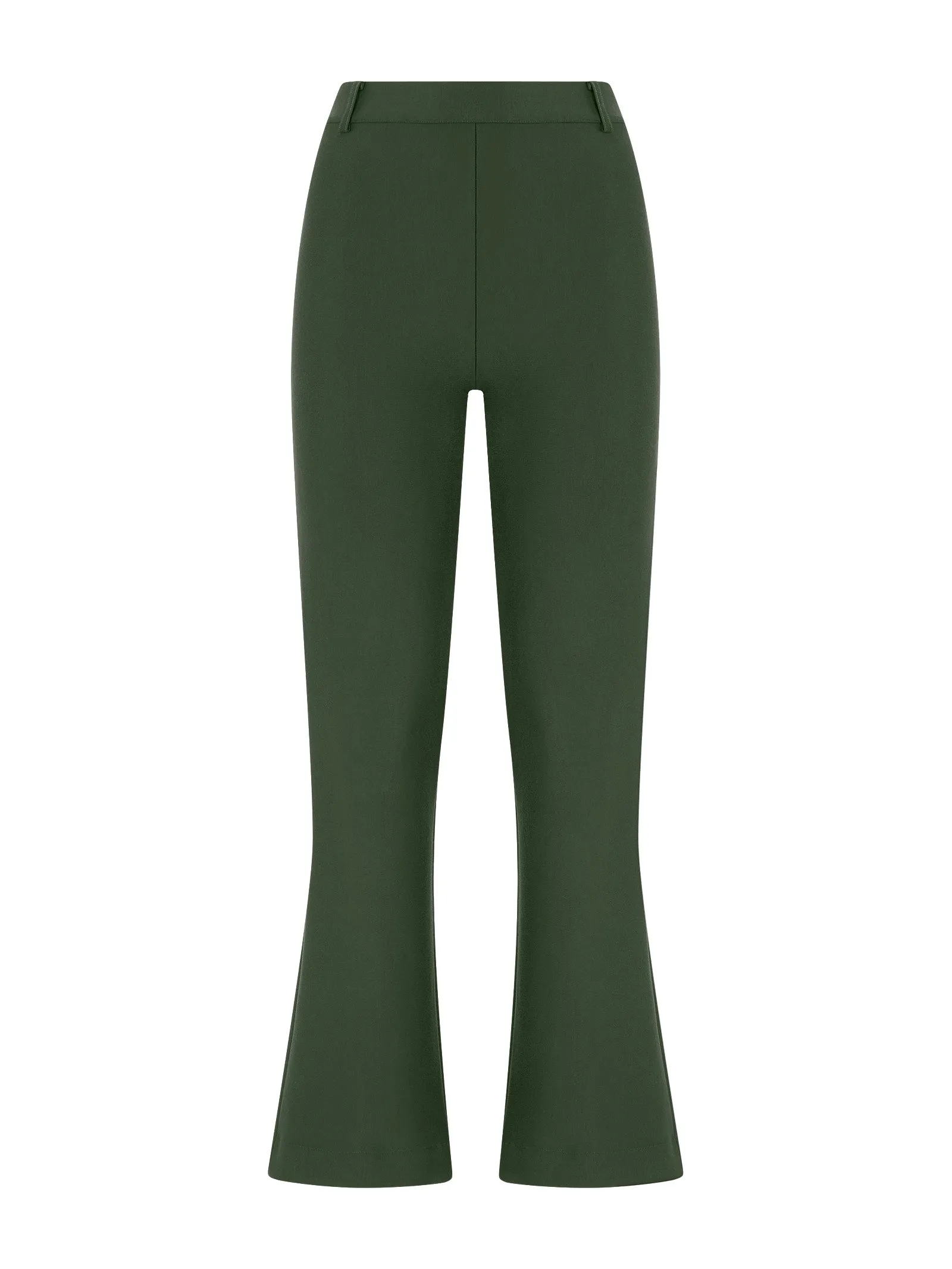 Pantalone flare in tessuto Compact - Kombu Green