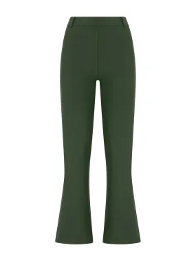 Pantalone flare in tessuto Compact - Kombu Green