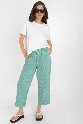 Pantalón cropped de rayas fit recto