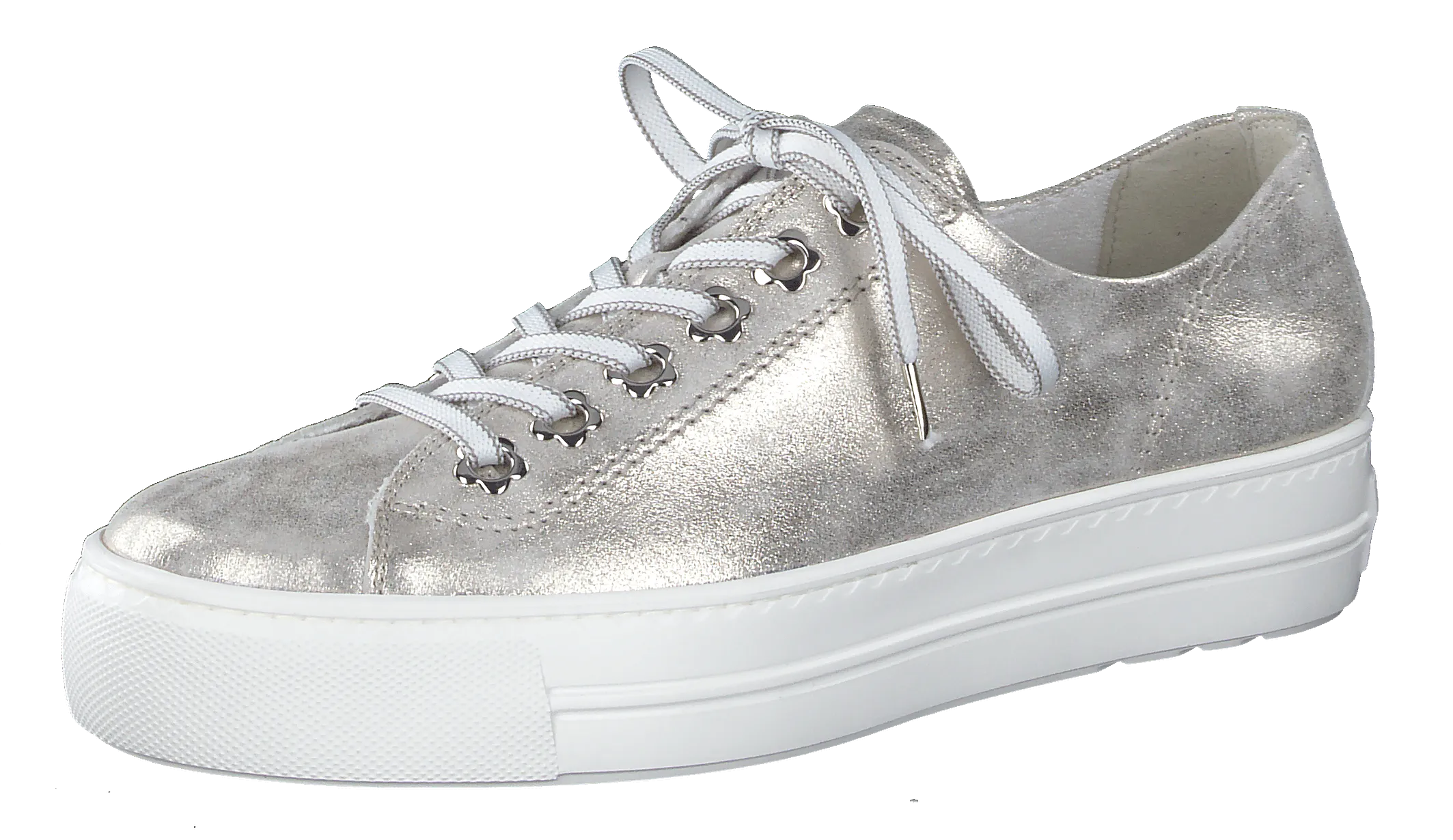 PAUL GREEN  5113  Metallic   Leather Platform Trainer