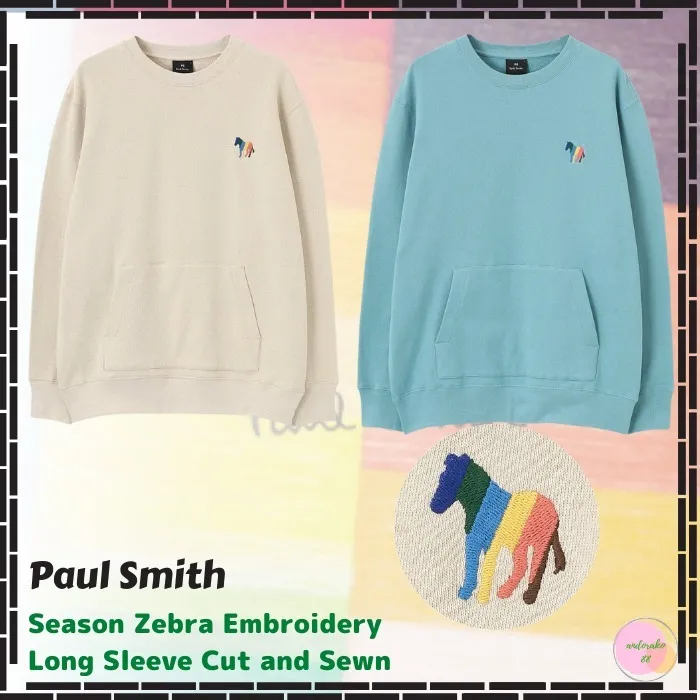 Paul Smith  |Crew Neck Pullovers Zebra Patterns Linen Street Style