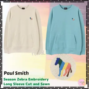 Paul Smith  |Crew Neck Pullovers Zebra Patterns Linen Street Style