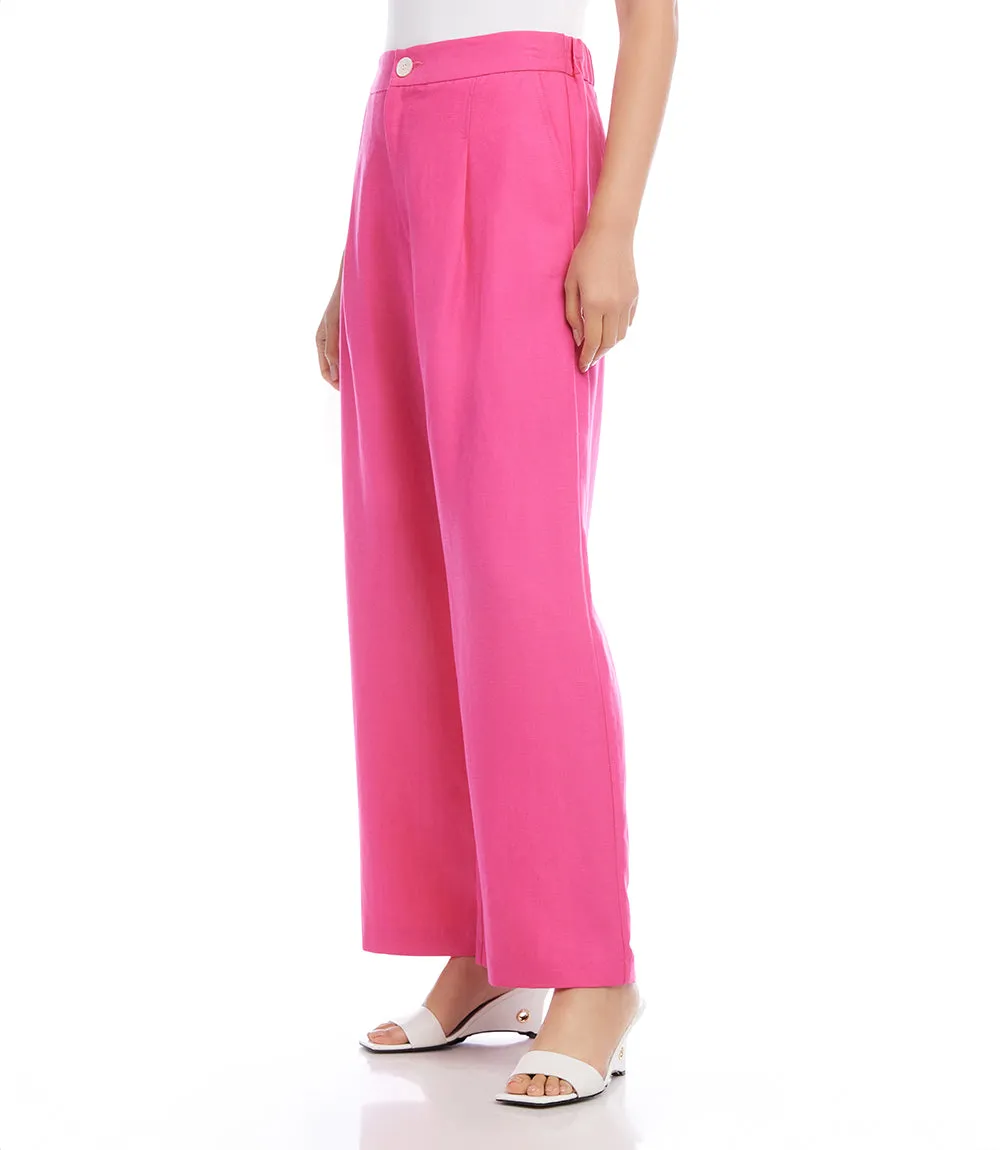 Petite Size High Waist Pleated Pants