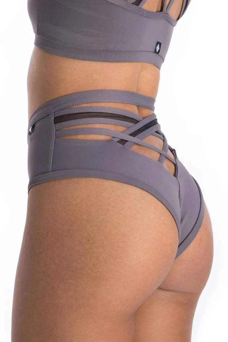 Poledancerka X High Leg Shorts - Grey