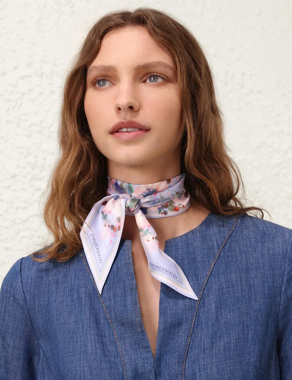 Printed Silk Ribbon Scarf