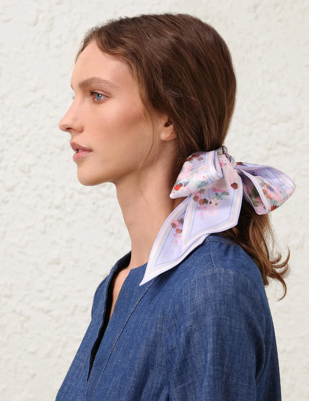 Printed Silk Ribbon Scarf