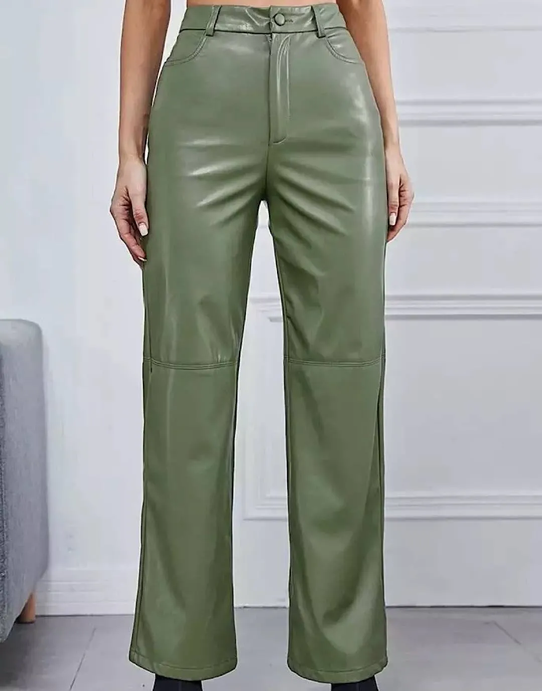 PU Leather Wide Leg Pants