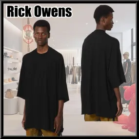 RICK OWENS  |Crew Neck Pullovers Street Style Plain Cotton Short Sleeves