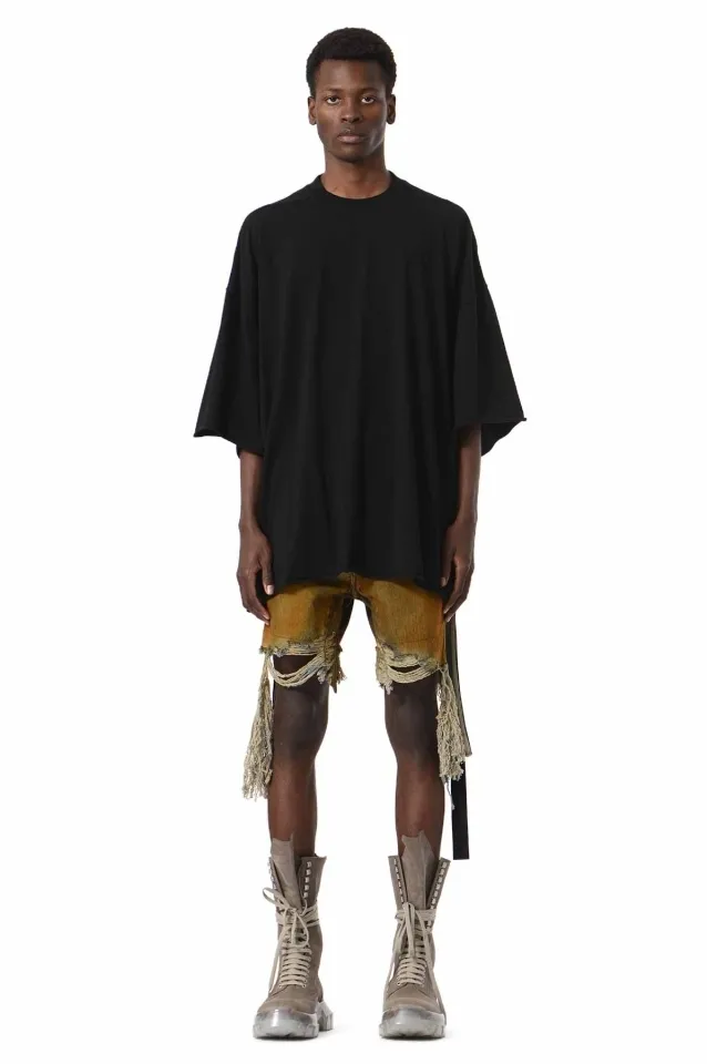 RICK OWENS  |Crew Neck Pullovers Street Style Plain Cotton Short Sleeves