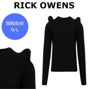 RICK OWENS  |Crew Neck Pullovers Wool Cashmere Blended Fabrics