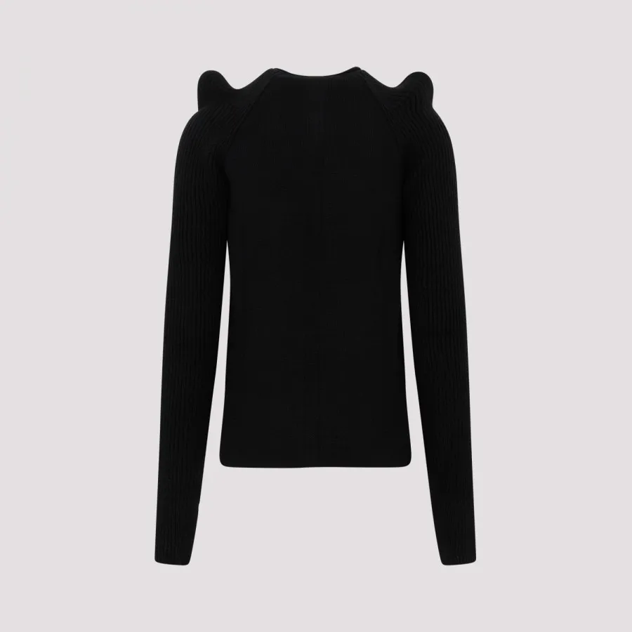 RICK OWENS  |Crew Neck Pullovers Wool Cashmere Blended Fabrics