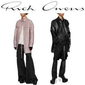 RICK OWENS  |Denim Long Sleeves Plain Designers Shirts