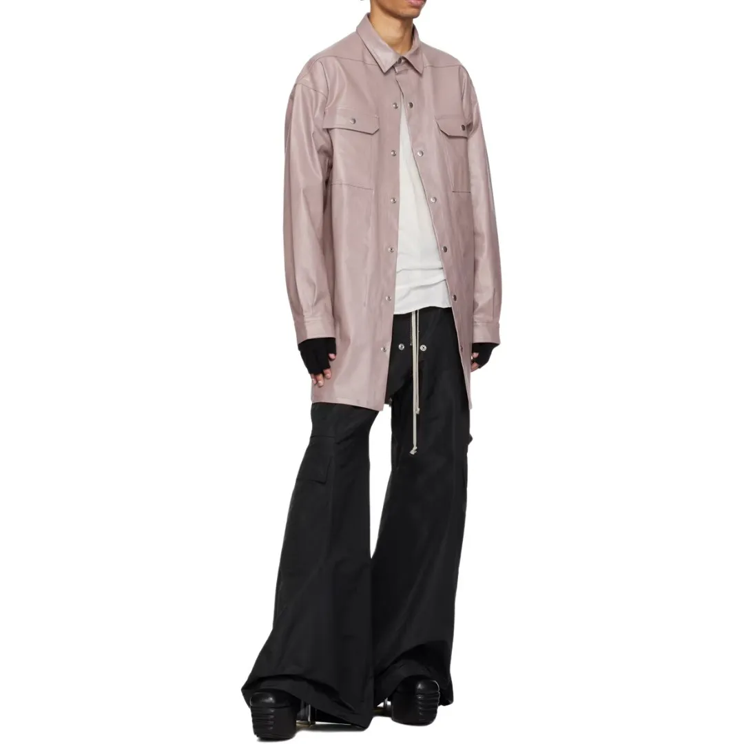 RICK OWENS  |Denim Long Sleeves Plain Designers Shirts