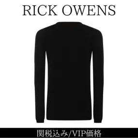 RICK OWENS  |Wool Long Sleeves Plain Designers Sweaters