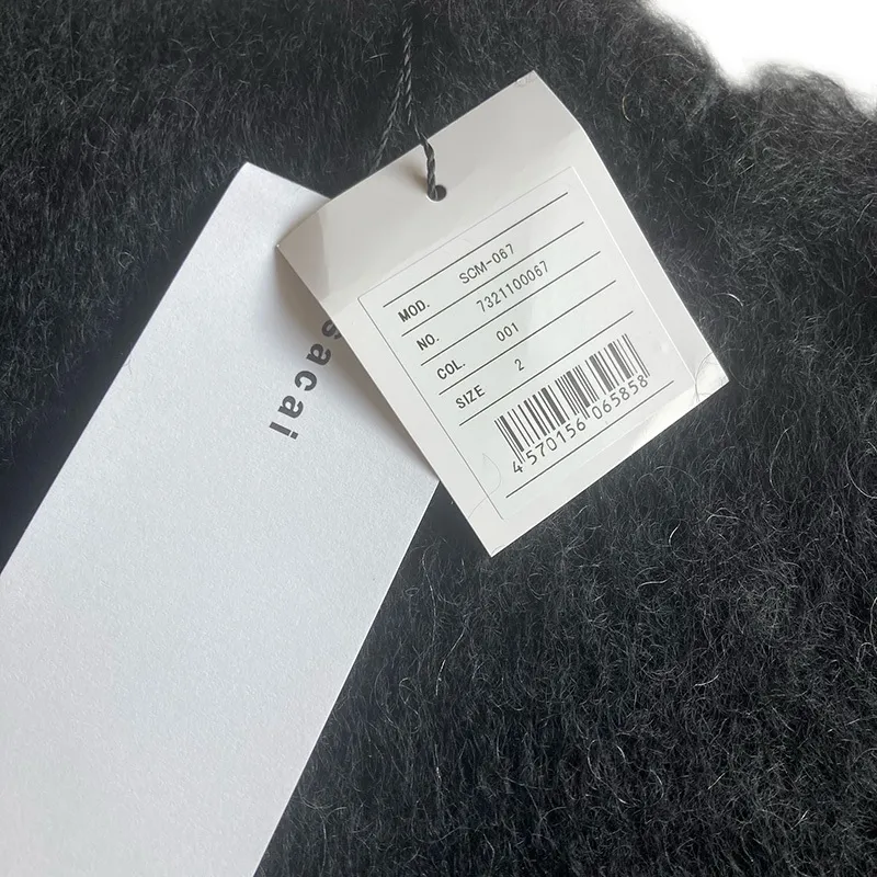 sacai  |Wool Long Sleeves Plain Logo Designers Sweaters