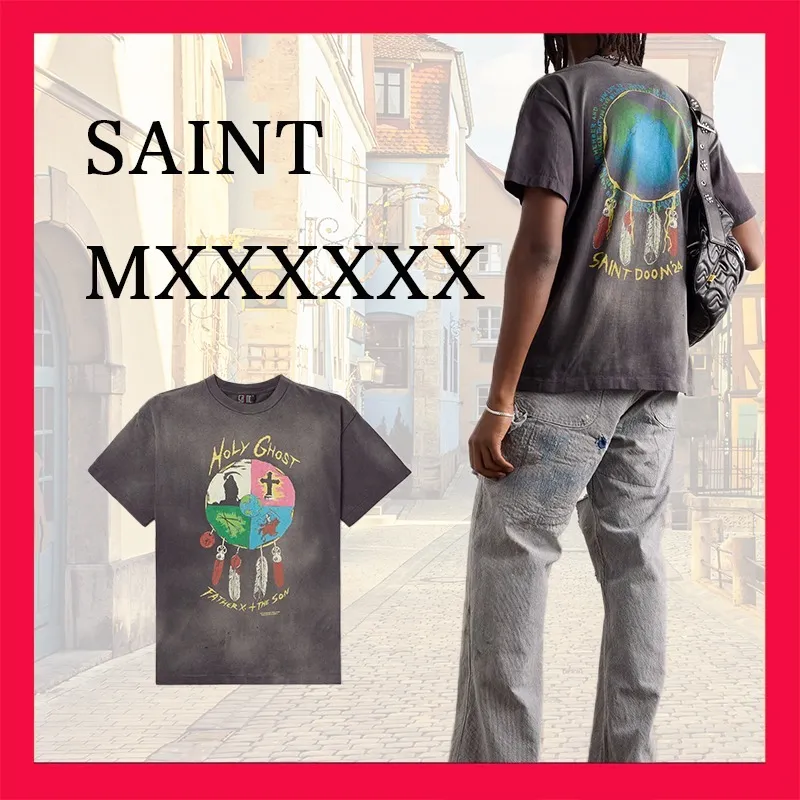 Saint Mxxxxxx  |Crew Neck Pullovers Unisex Street Style U-Neck Cotton