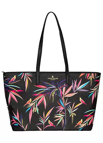 Sara Miller Black Bamboo Large Tote Bag | Kaleidoscope