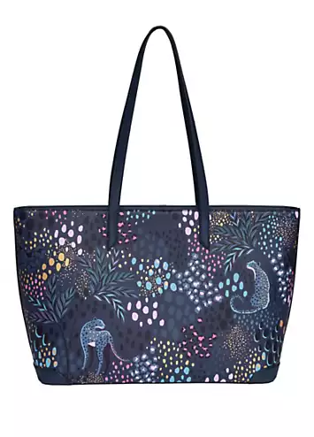 Sara Miller Midnight Leopard Large Tote Bag | Grattan